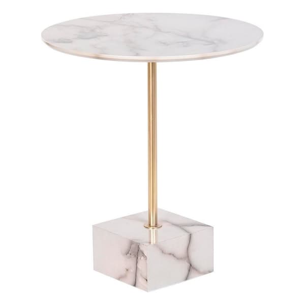 Sidobord DKD Home Decor Marmor Stål Harts (45 x 45 x 50 cm)
