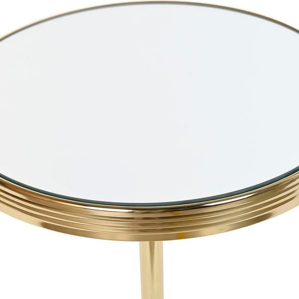Sidobord DKD Home Decor Speglar Gyllene Mässing (42,5 x 42,5 x 49 cm)
