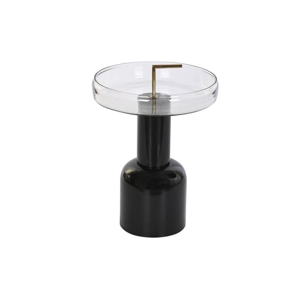 Sidobord DKD Home Decor Glas Svart Transparent Järn 41 x 41 x 57 cm