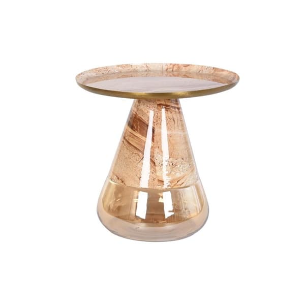 Sidobord DKD Home Decor Glas Dvobarvna Järn 50 x 50 x 49 cm