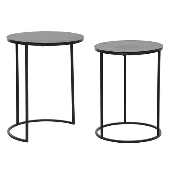 2-bordsset DKD Home Decor Svart Metall Aluminium 46 x 46 x 58 cm