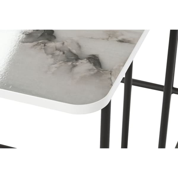 2-bordsset DKD Home Decor Vit Svart 51 x 43 x 49 cm