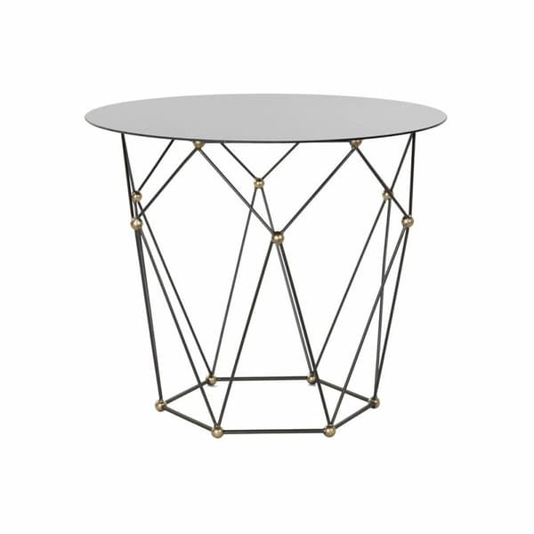 Sofabord DKD Home Decor Sort Metal Krystal Gylden (70 x 70 x 60 cm)