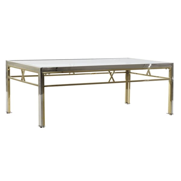 Sofabord DKD Home Decor Krystal Stål Sølv (110 x 60 x 40 cm)