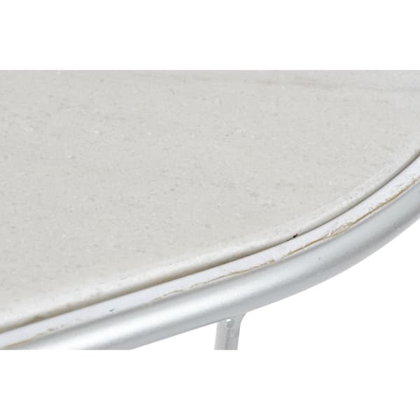 Hallbord DKD Home Decor Hvid Sølvfarvet 115 x 35 x 78 cm