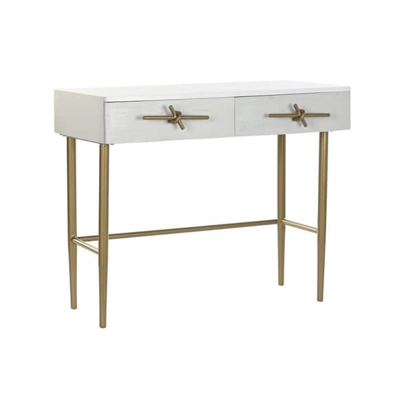 Hallbord DKD Home Decor Hvid Gylden 90 x 45 x 74 cm