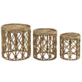 Miniatyrbillede 1 af 3: Sæt med 3 borde DKD Home Decor 39 x 39 x 41 cm Natur flet