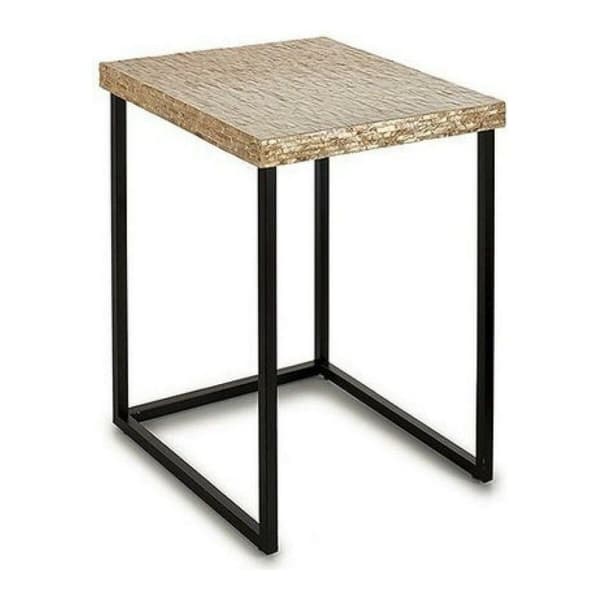 Sivupöytä Valkoinen Beige Kullattu Metalli Helmiäinen 47 x 62 x 47 cm