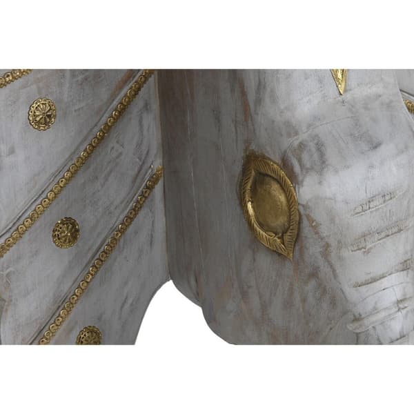 Hallipöytä DKD Home Decor Valkoinen Harmaa Kullattu 80 x 30 x 96 cm Norsu