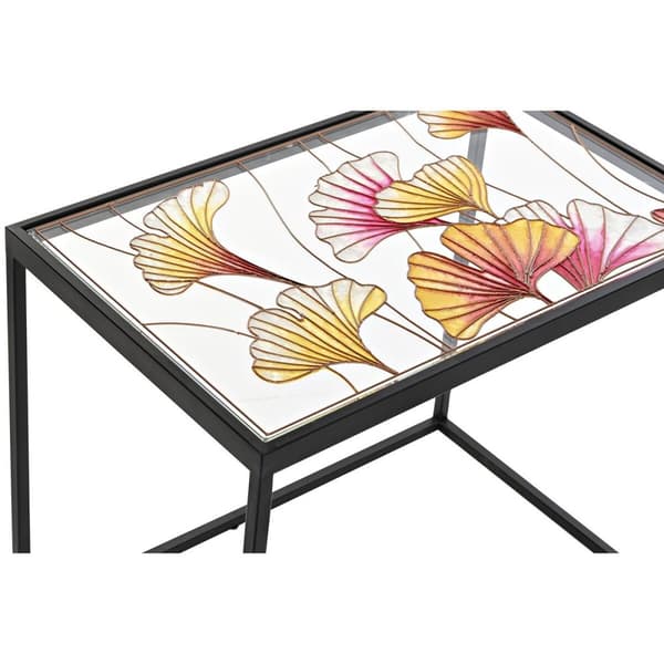 Set of 3 tables DKD Home Decor Keltainen Musta Pinkki Kullattu 60 x 40 x 50 cm