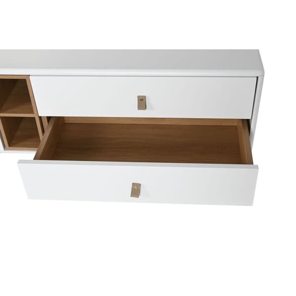 møbler Home ESPRIT Hvid Natur polypropylen Træ MDF 140 x 40 x 55 cm