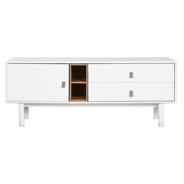 møbler Home ESPRIT Hvid Natur polypropylen Træ MDF 140 x 40 x 55 cm