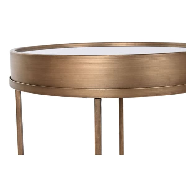 Lille serveringsbord Home ESPRIT Sort Gylden Metal Krystal 48 x 48 x 51 cm