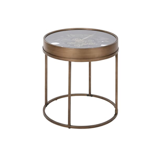 Lille serveringsbord Home ESPRIT Sort Gylden Metal Krystal 48 x 48 x 51 cm