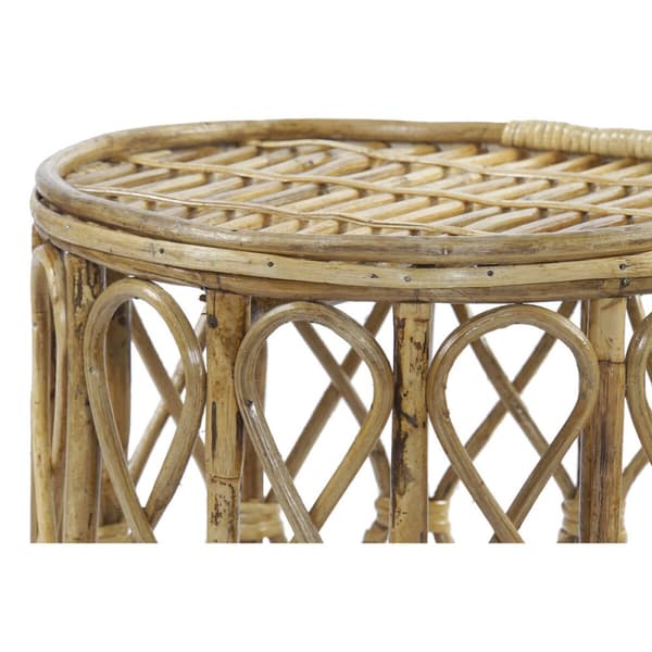 Set of 3 tables DKD Home Decor 39 x 39 x 41 cm Luonnollinen korihuonekalut