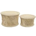 Pikkukuva 3 / 3: Set of 2 tables DKD Home Decor Luonnollinen 60 x 60 x 42 cm 62 x 62 x 42 cm 64 x 64 x 42 cm