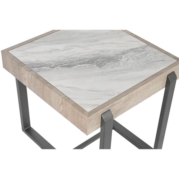 Sivupöytä Home ESPRIT Valkoinen Harmaa Luonnollinen Metalli 50 x 50 x 50 cm