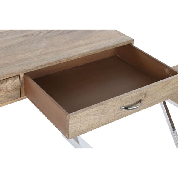 Hallipöytä laatikolla Home ESPRIT Ruskea Hopeinen Vaaleanruskea 110 x 40 x 76 cm 110 x 41,5 x 76 cm (3 Kappaletta)