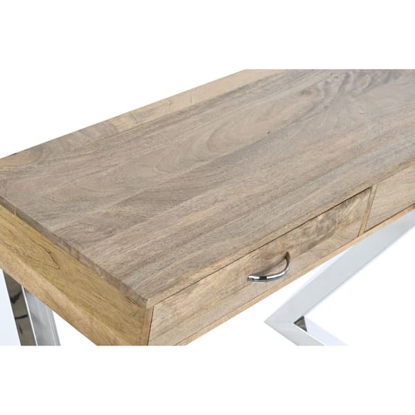 Hallipöytä laatikolla Home ESPRIT Ruskea Hopeinen Vaaleanruskea 110 x 40 x 76 cm 110 x 41,5 x 76 cm (3 Kappaletta)