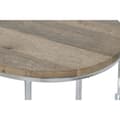 Pikkukuva 3 / 5: Set of 3 tables Home ESPRIT Ruskea Hopeinen Luonnollinen Teräs Mangopuu 49,5 x 49,5 x 62 cm