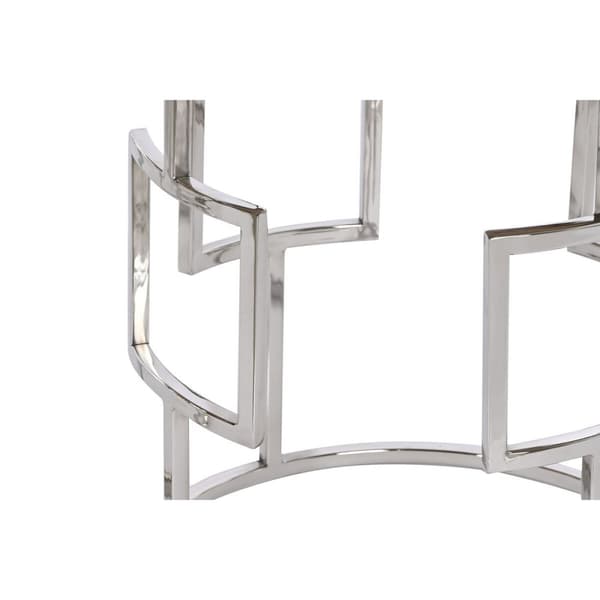 Set of 3 tables Home ESPRIT Ruskea Hopeinen Luonnollinen Teräs Mangopuu 49,5 x 49,5 x 62 cm