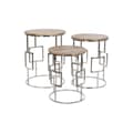 Pikkukuva 5 / 5: Set of 3 tables Home ESPRIT Ruskea Hopeinen Luonnollinen Teräs Mangopuu 49,5 x 49,5 x 62 cm
