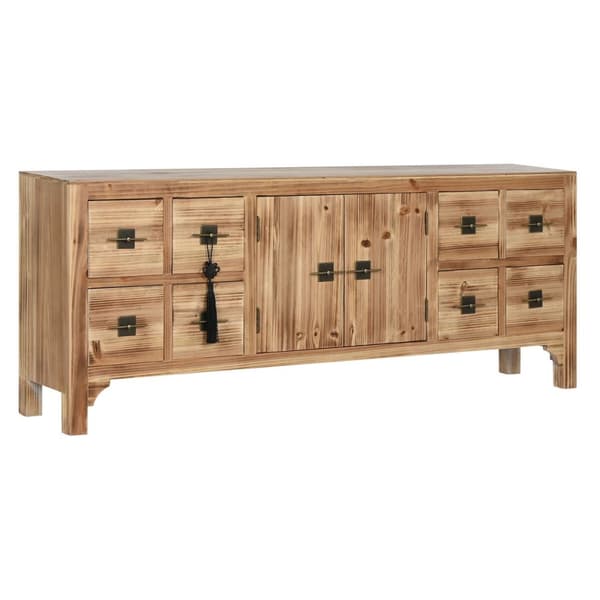 TV-kalusteet Home ESPRIT Musta Luonnollinen Kuusi Puu MDF 130 x 24 x 51 cm