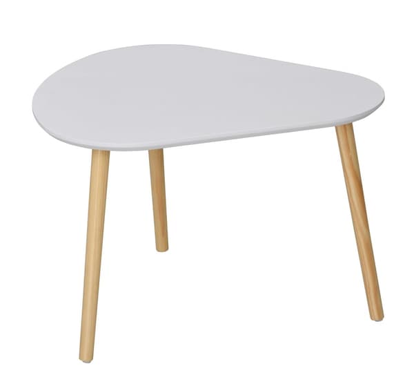 Set med 3 häckbord i vitt och trä