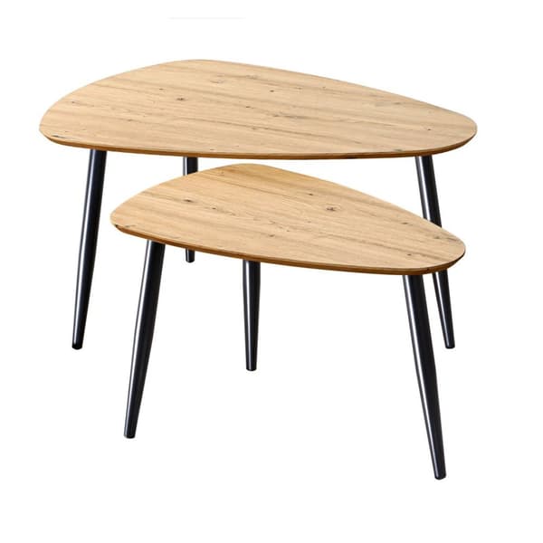 Set med 2 häckbord med metallben