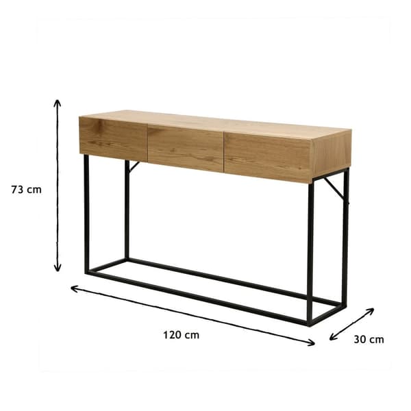 Konsol 3 lådor Ekdekor L120cm