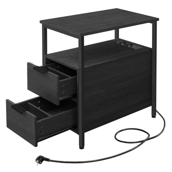 Bout de canapé connecté avec 2 tiroirs - H60 cm