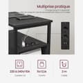 Miniatyrbild 10 av 10: Bout de canapé connecté avec 2 tiroirs - H60 cm