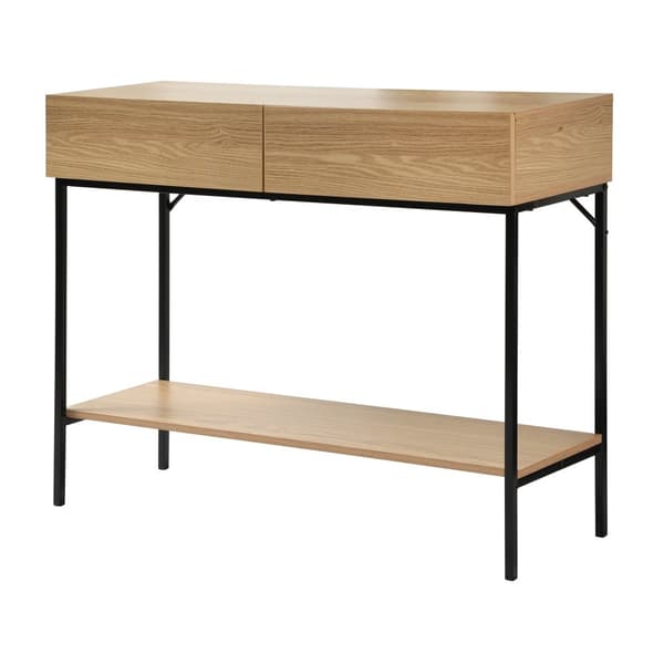 Konsol 2 lådor 1 hylla Trädekor - L100cm