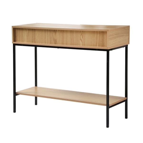 Konsol 2 lådor 1 hylla Trädekor - L100cm