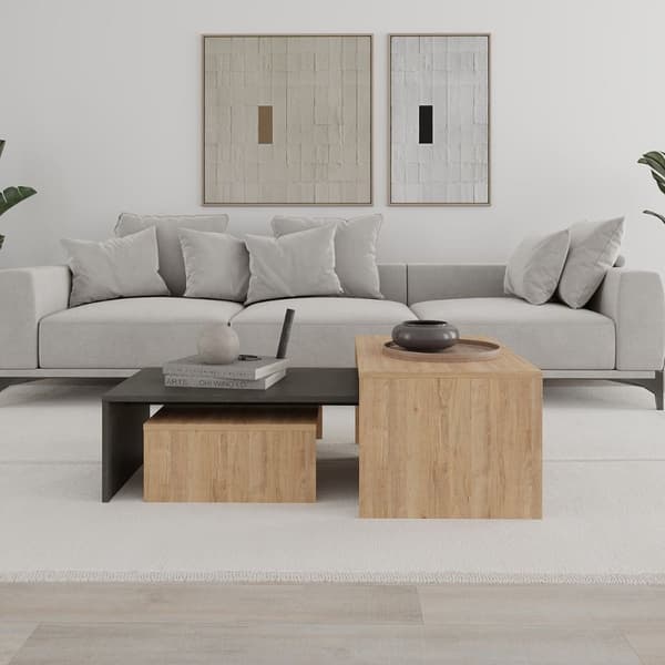 Set med 3 soffbord Trio - L80 cm