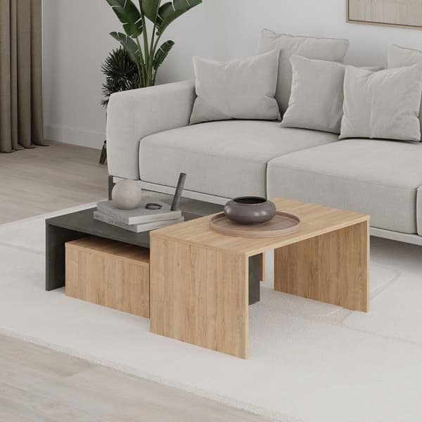 Set med 3 soffbord Trio - L80 cm
