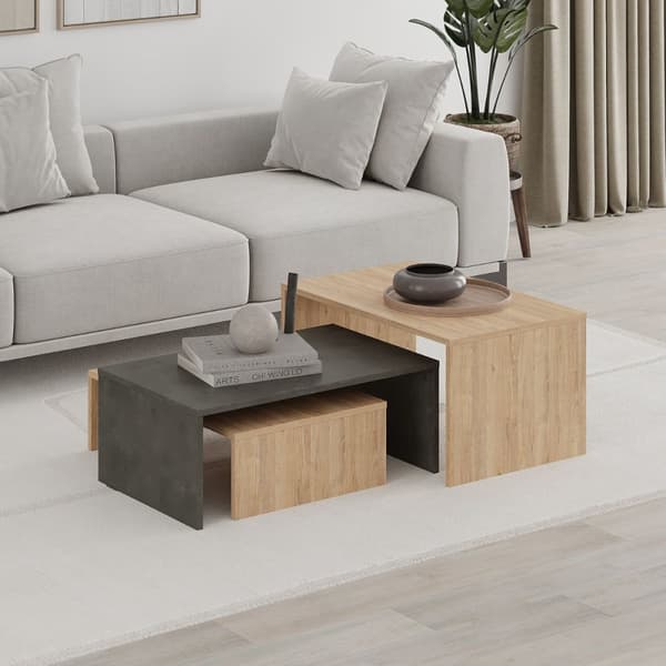 Set med 3 soffbord Trio - L80 cm