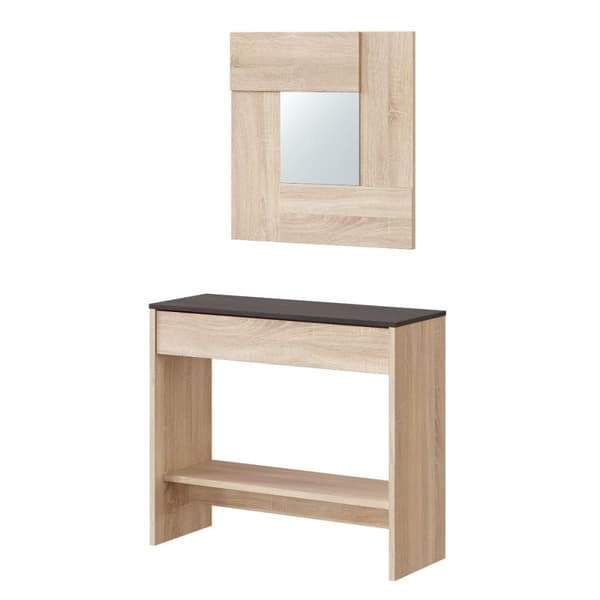 Console d'entrée avec miroir Oxys - L92 cm
