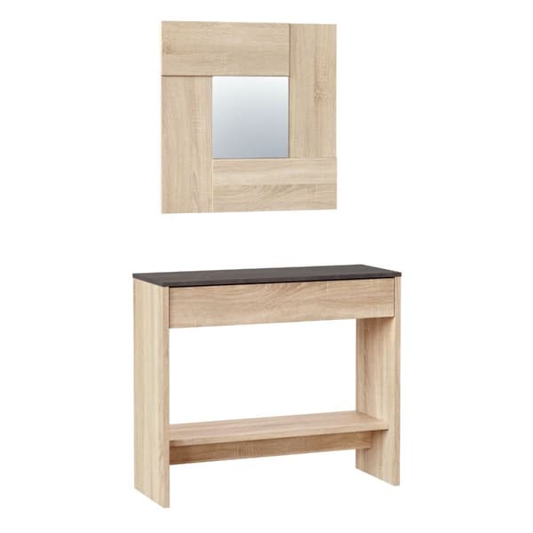 Console d'entrée avec miroir Oxys - L92 cm