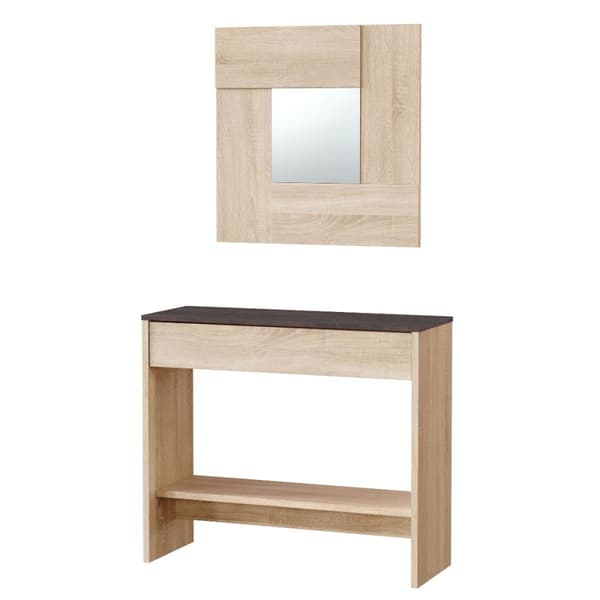 Console d'entrée avec miroir Oxys - L92 cm