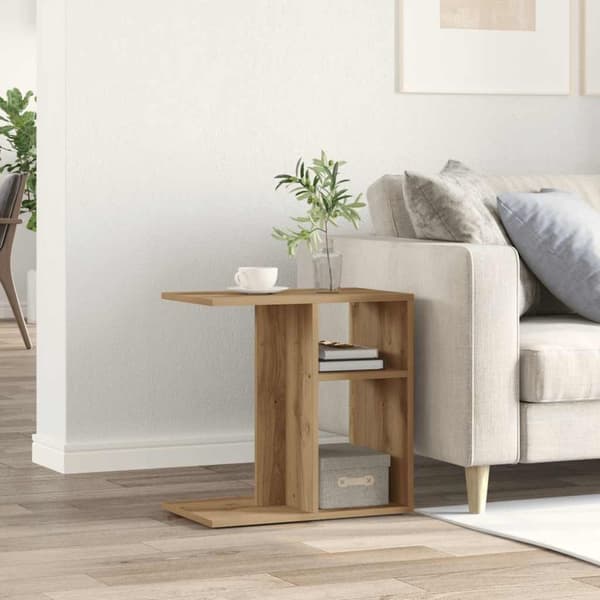 Soffbord artisan ek 50x30x50 cm konstruerat trä