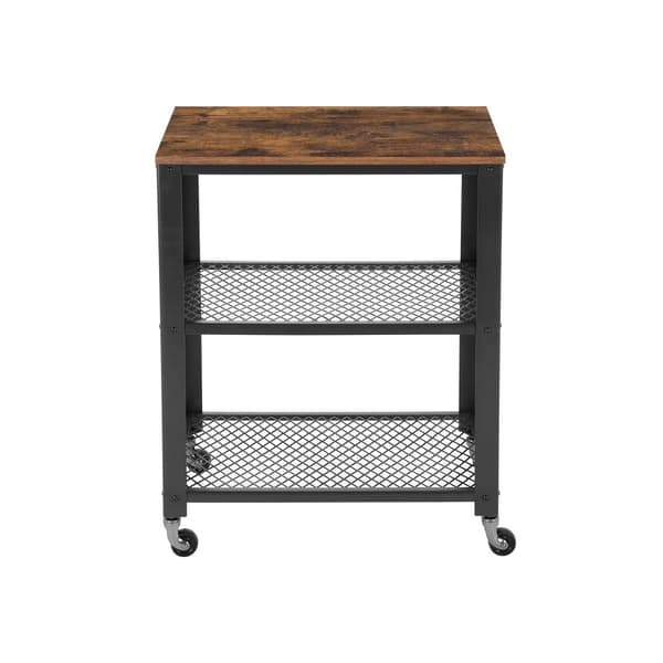 Sidobord - Vagn - 3 hyllor - på hjul - Industrial - Brown