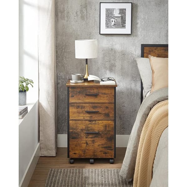 Rullakontti-3-laatikot-Vintage Brown-musta