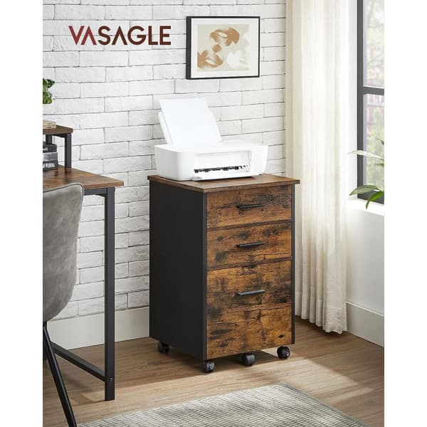 Rullakontti-3-laatikot-Vintage Brown-musta