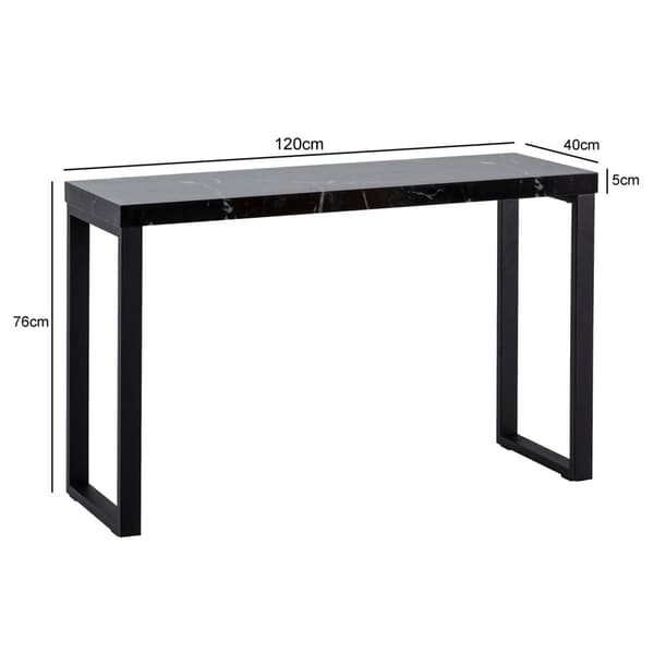Rootz Chic konsolbord - Moderne skrivebord - Arbejdsbord - Robuste metalben - Elegant marmorlook - 120 cm x 40 cm x 76 cm