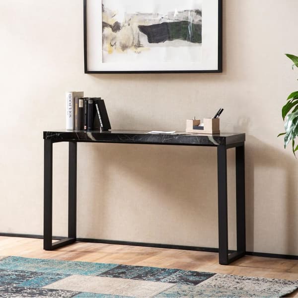 Rootz Chic konsolbord - Moderne skrivebord - Arbejdsbord - Robuste metalben - Elegant marmorlook - 120 cm x 40 cm x 76 cm