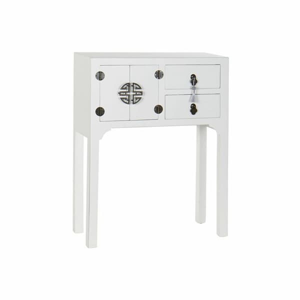 Hallbord DKD Home Decor Hvid Sølvfarvet 63 x 26 x 83 cm