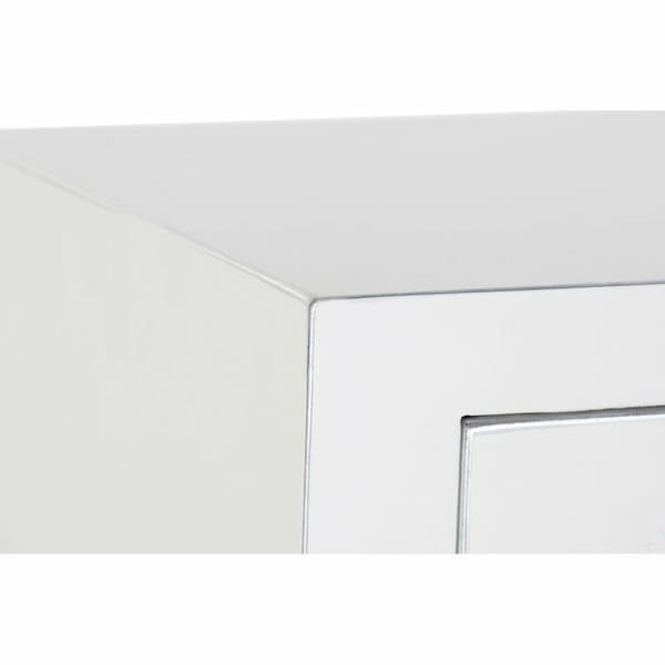 Hallbord DKD Home Decor Hvid Sølvfarvet 95 x 24 x 79 cm