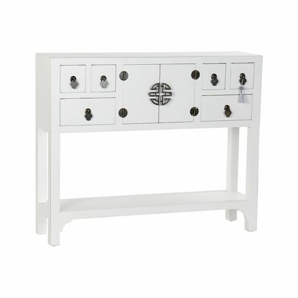 Hallbord DKD Home Decor Hvid Sølvfarvet 95 x 24 x 79 cm