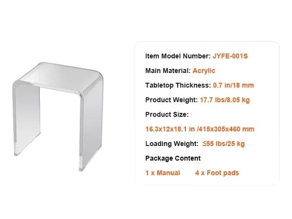 Akril C-formet sidebord, moderne rund design, letvægts og holdbart,To C-formede